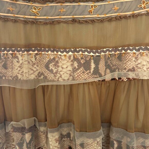 Vintage Paradise NY Jean Tiered Embellished Maxi Skirt - Picture 7 of 9